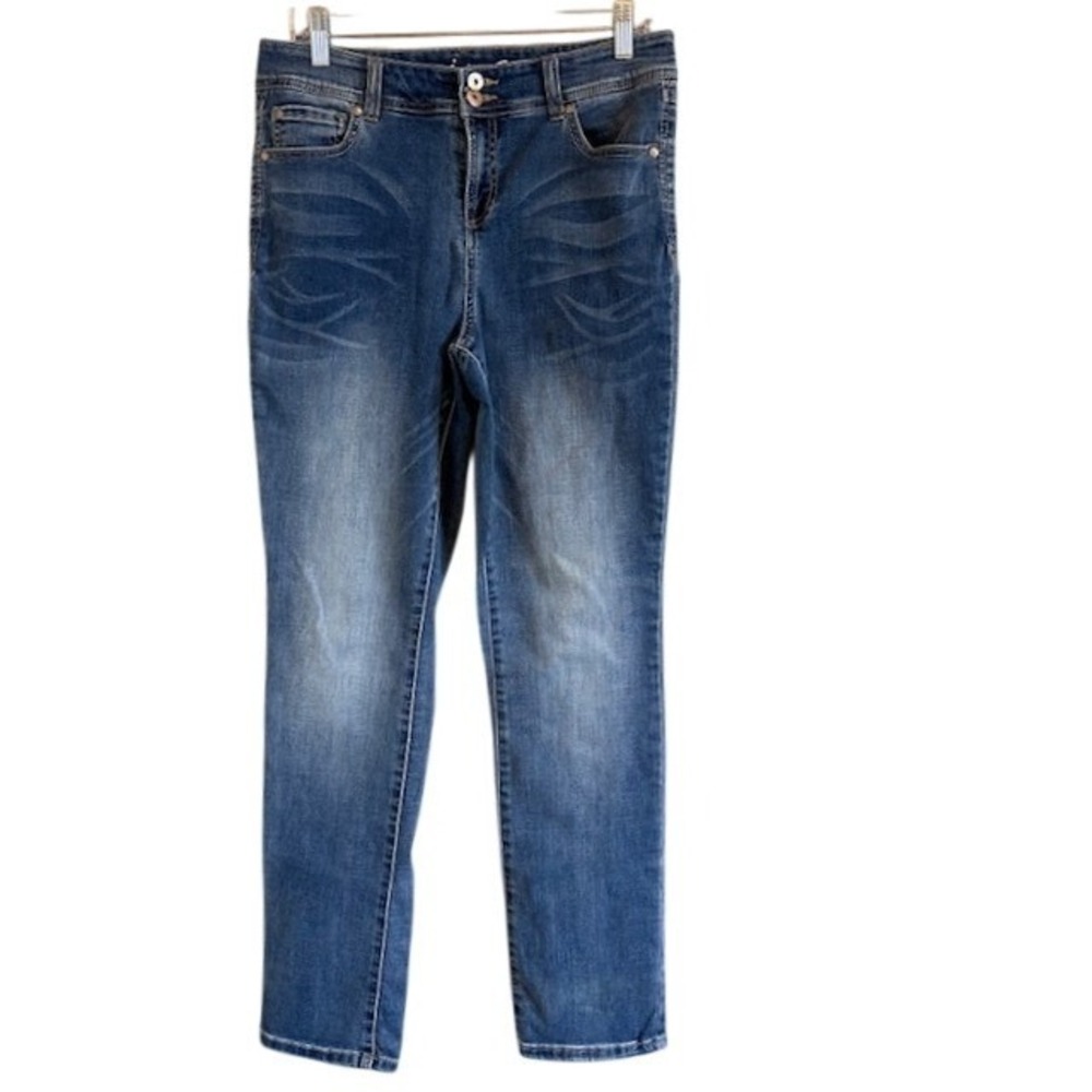 Inc Denim Women's Straight Leg Regular Fit Denim Stretch Jeans 8